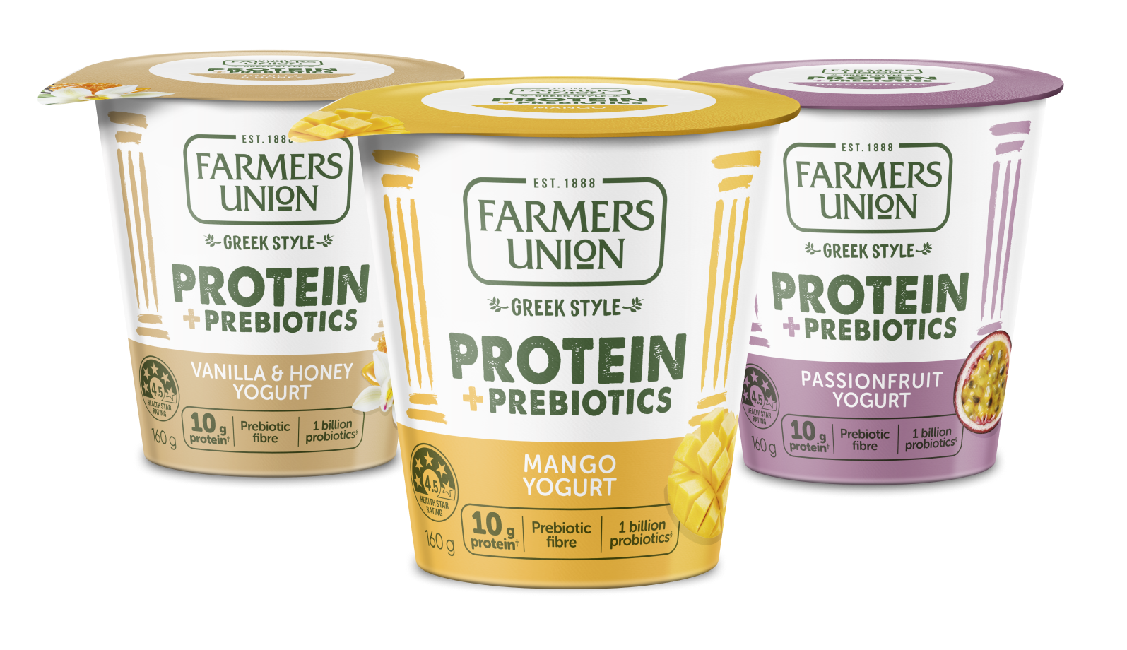 Farmers Union Protein + Prebiotics range of products
